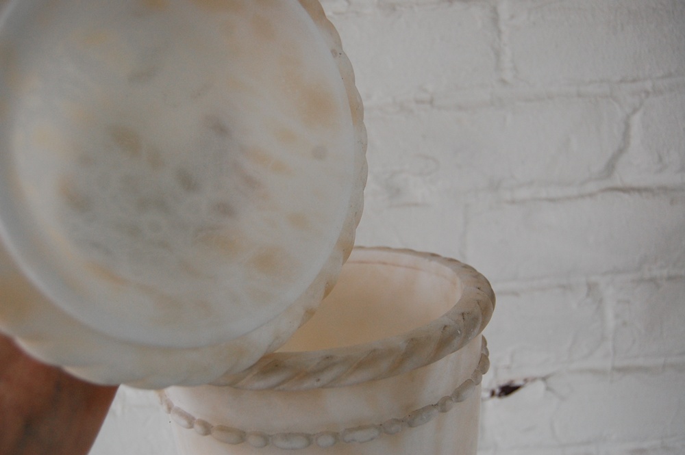 Antique White Carrera Marble Urn