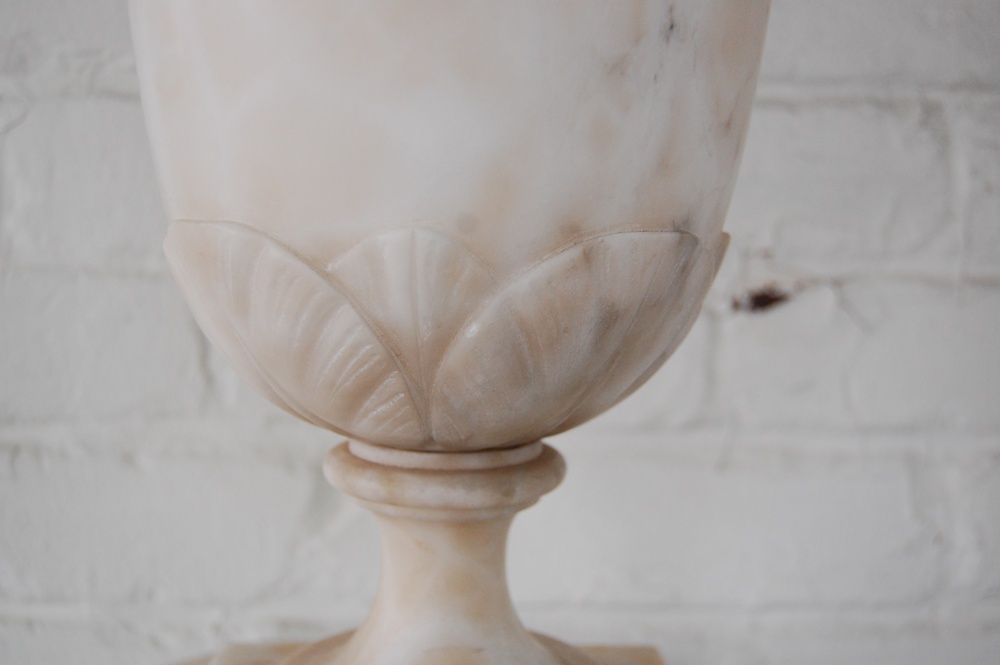 Antique White Carrera Marble Urn