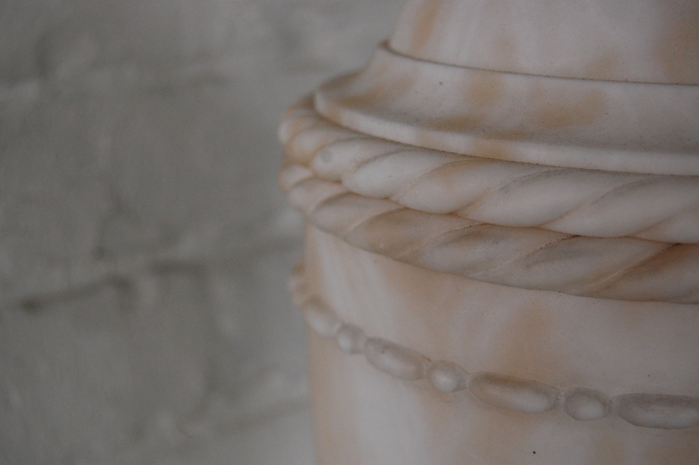 Antique White Carrera Marble Urn