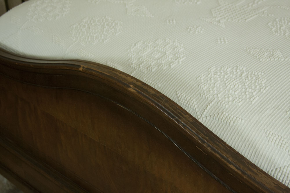 Antique Queen Bed in a Dark Oak Stain