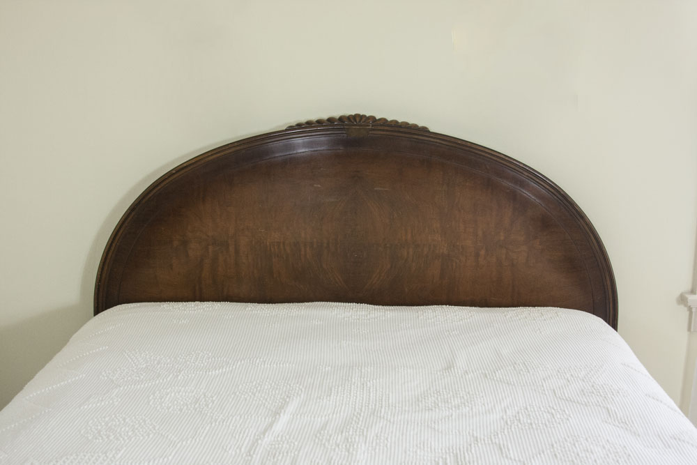 Antique Queen Bed in a Dark Oak Stain