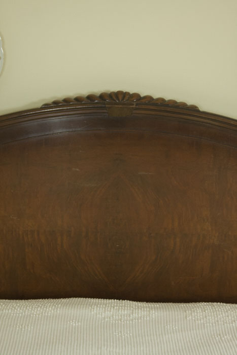 Antique Queen Bed in a Dark Oak Stain