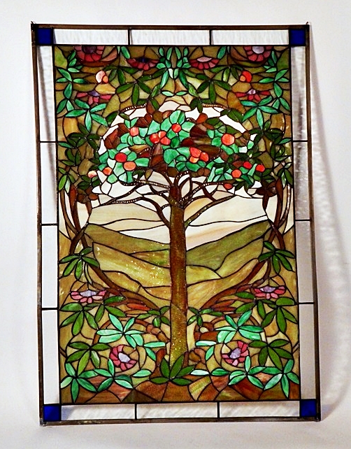 "Tree of Life" Reproduction Stained Glass Hanging Art Window
