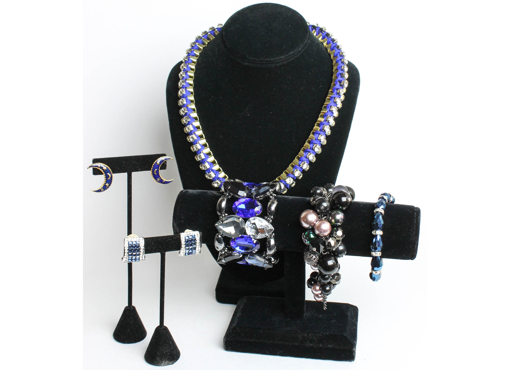Group of Vibrant Blue Fashion Jewelry