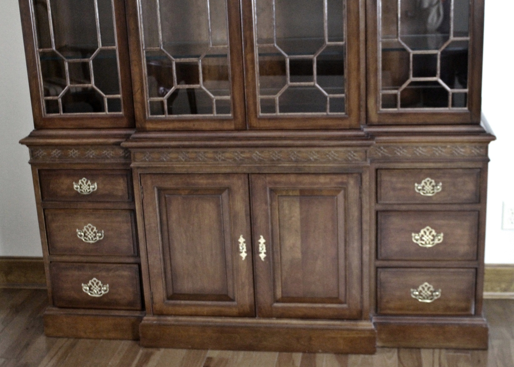 Pennsylvania House Chippendale Style Cherry Lighted China Cabinet