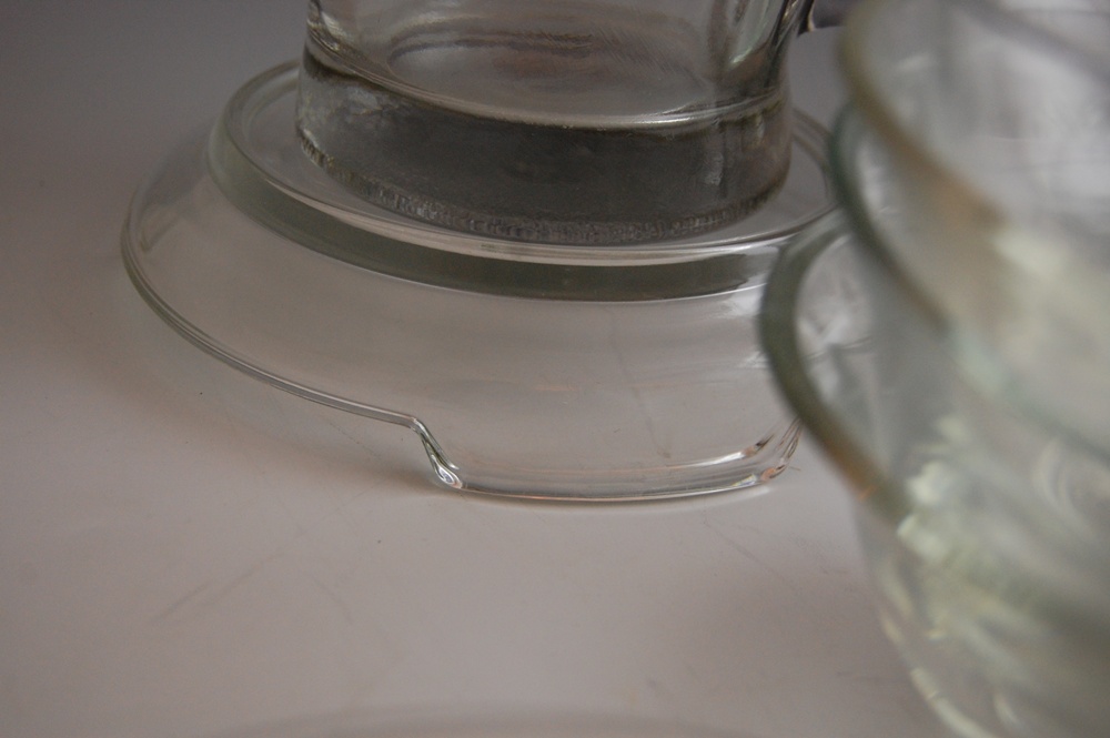 Modern Glassware with Pitchers, Plates and Bowls