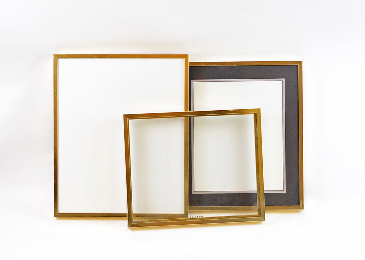 Trio of Matching Modern Brass Frames