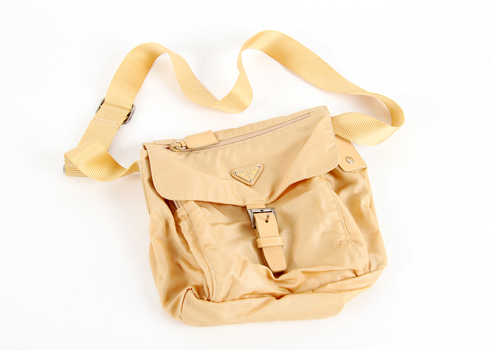 Prada Tan NylonCross Body Style Handbag