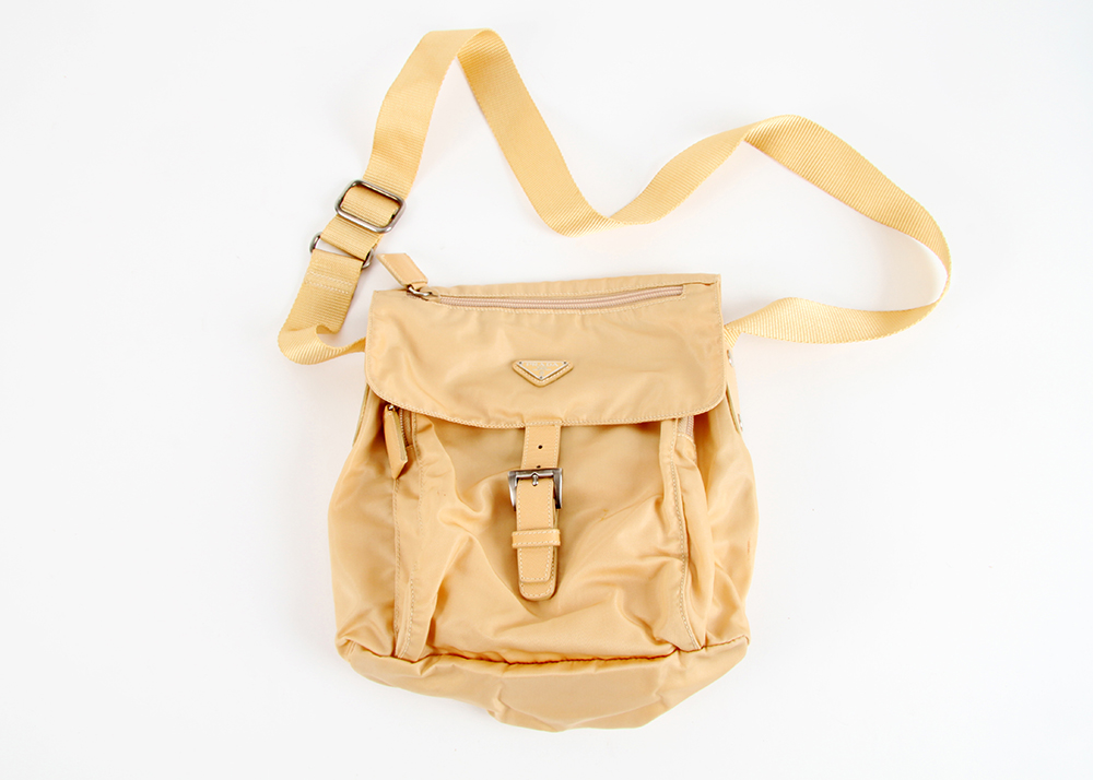 Prada Nylon Cross Body Messenger Style Handbag