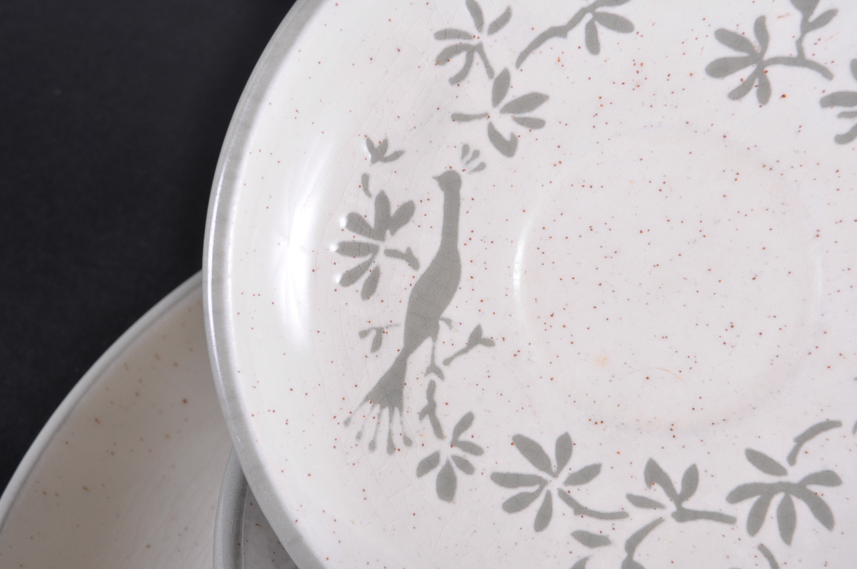 Vintage Harkerware Peacock Stoneware