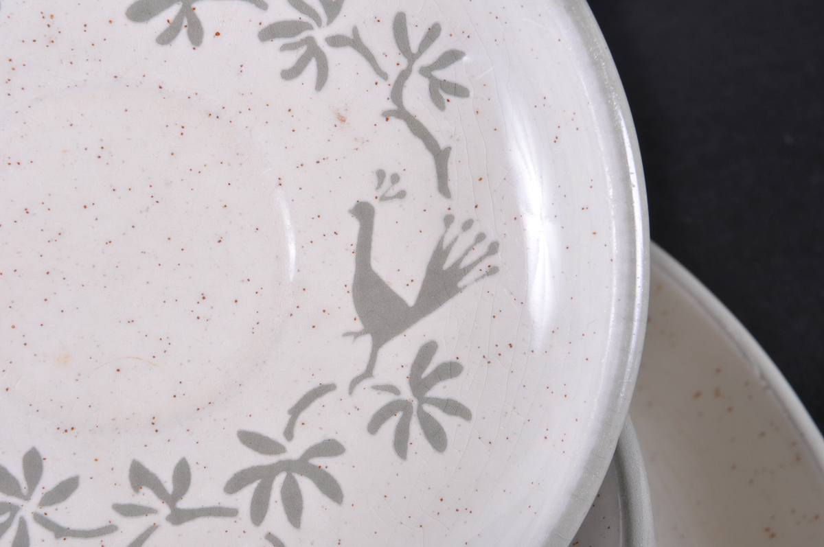 Vintage Harkerware Peacock Stoneware