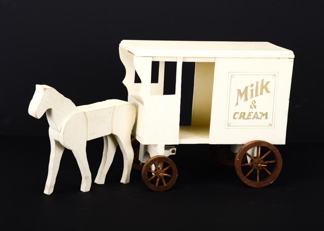 Wooden Handcrafted Wagon and Horse