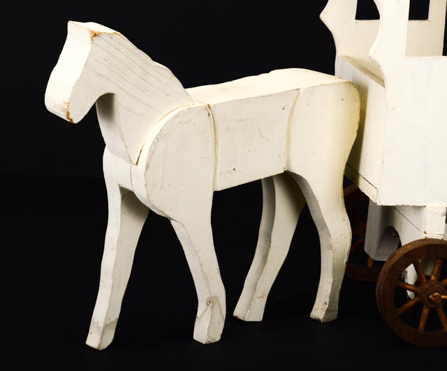 Wooden Handcrafted Wagon and Horse