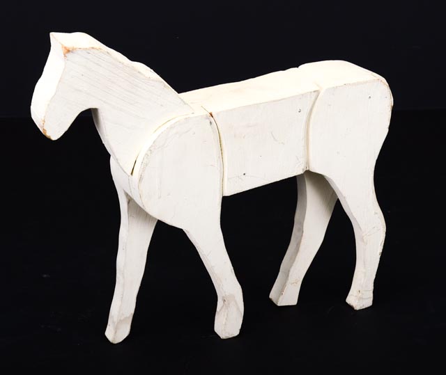 Wooden Handcrafted Wagon and Horse