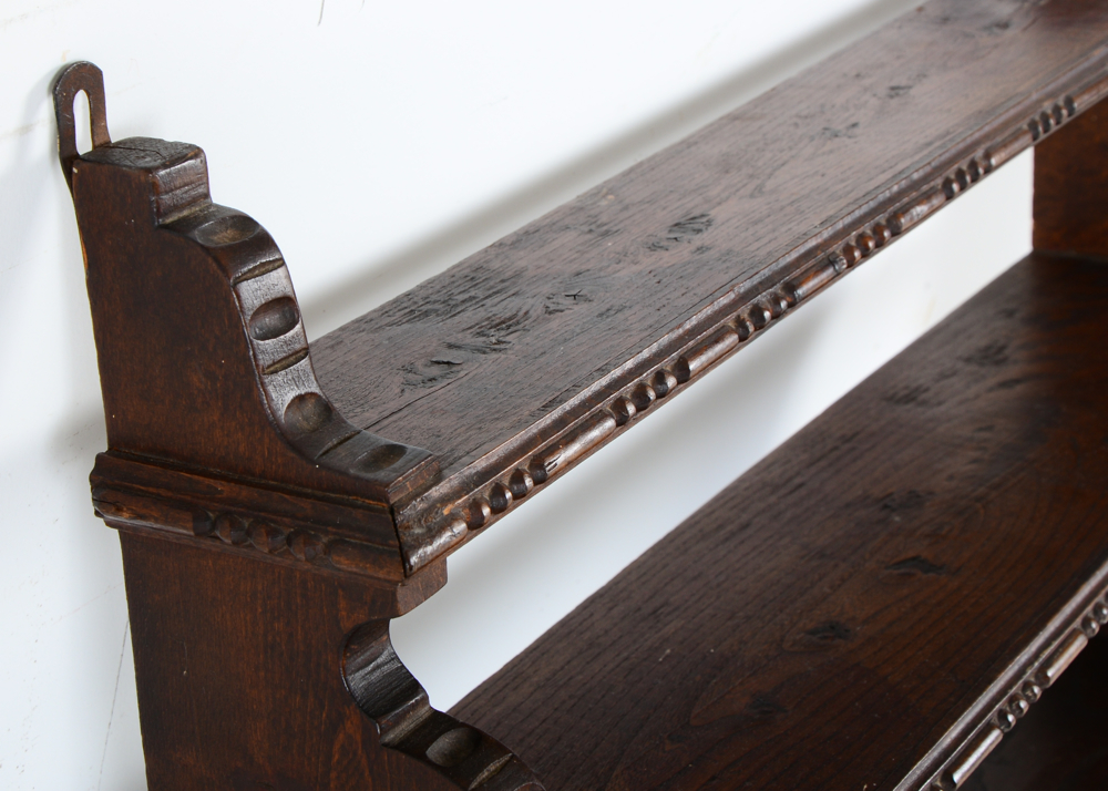 Hand Carved Mahogany Wall Shelf