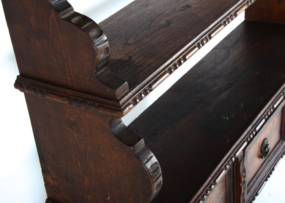 Hand Carved Mahogany Wall Shelf