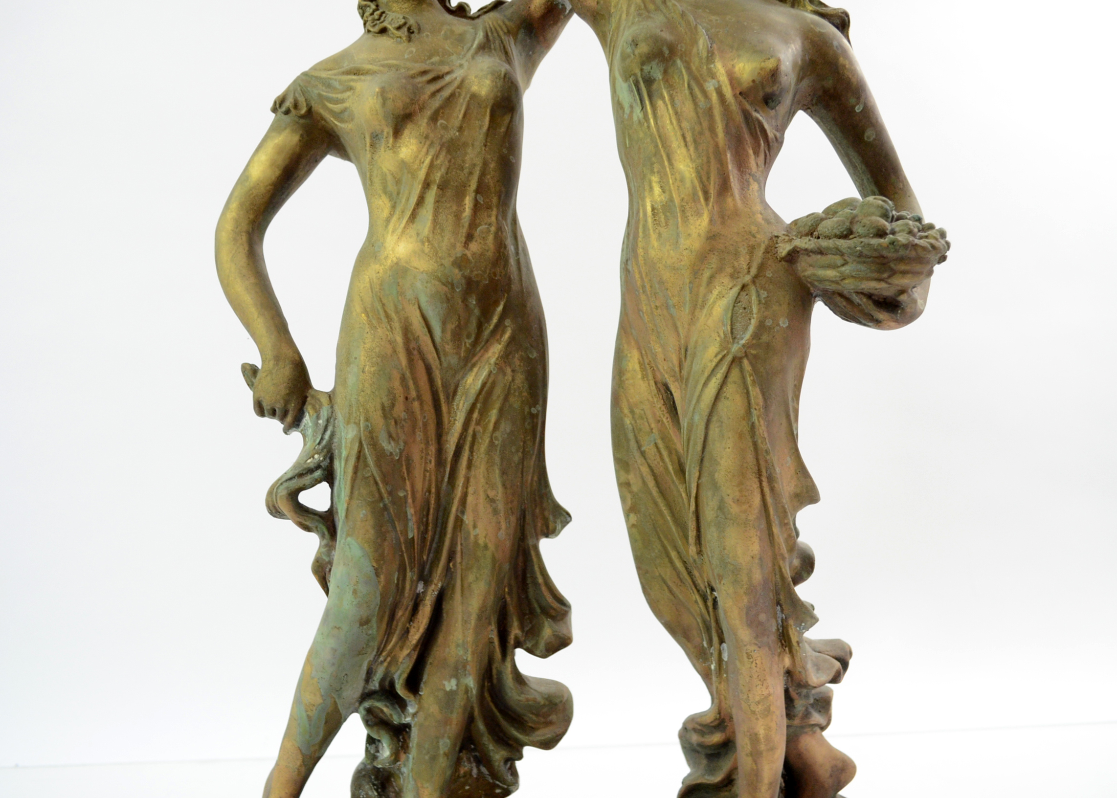 Double Swing Arm Clock Featuring Two Women