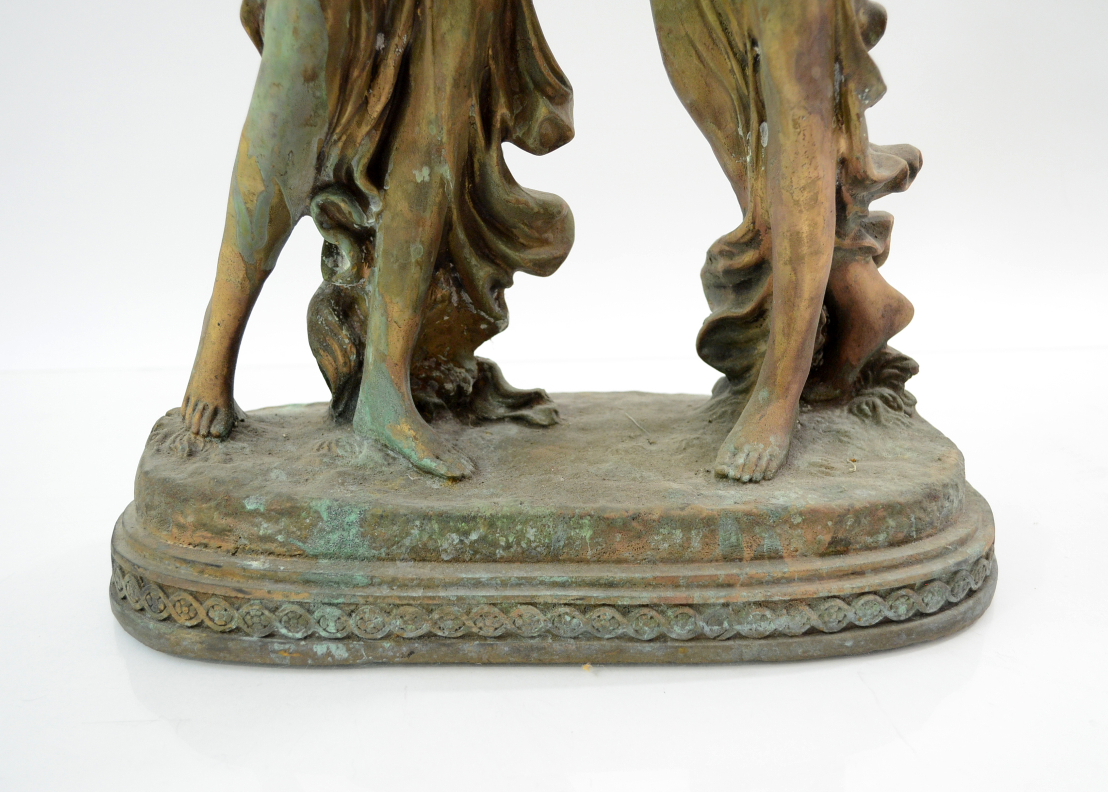 Double Swing Arm Clock Featuring Two Women