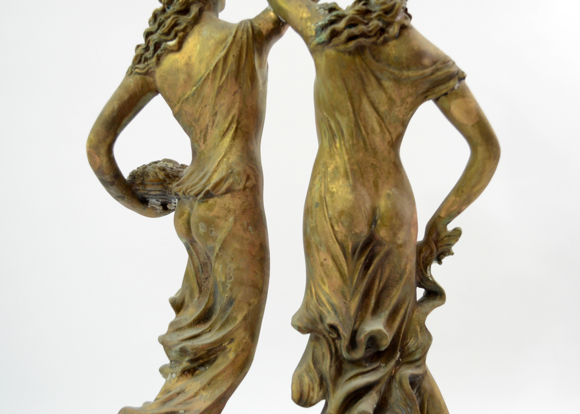 Double Swing Arm Clock Featuring Two Women