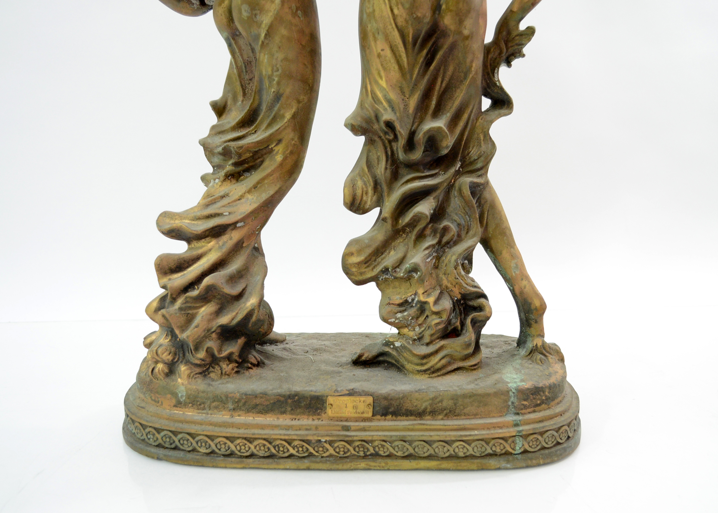 Double Swing Arm Clock Featuring Two Women