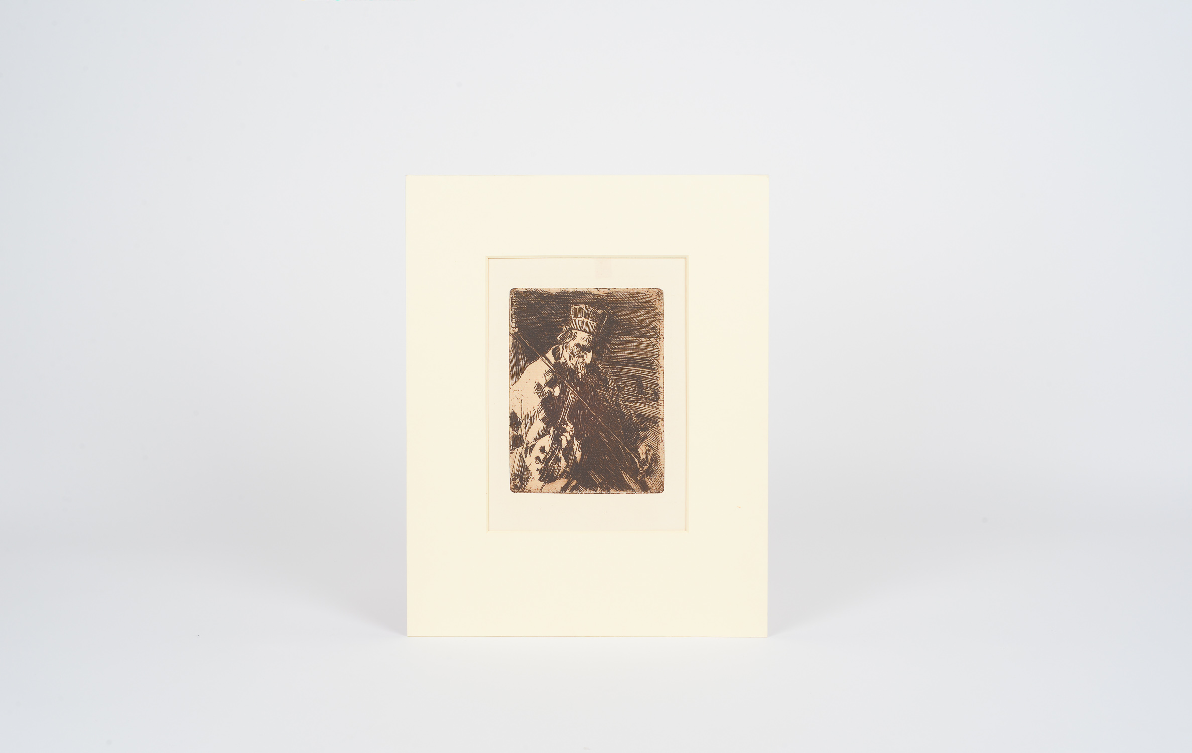 1898 Anders Zorn Etching "Village Folk Musician"