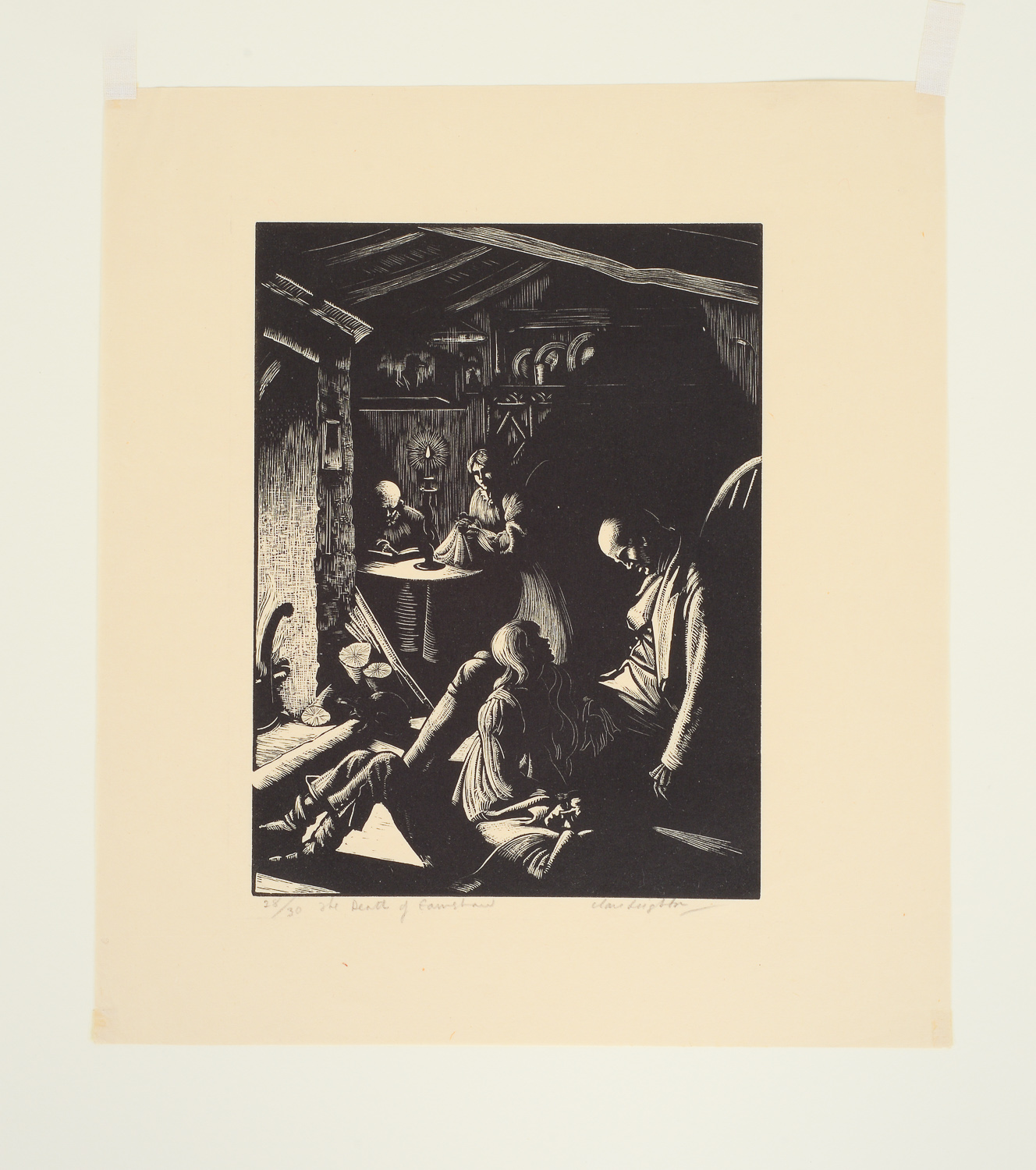 Signed Clare Leighton Engravings "Heathcliff's Grief", "Singing"