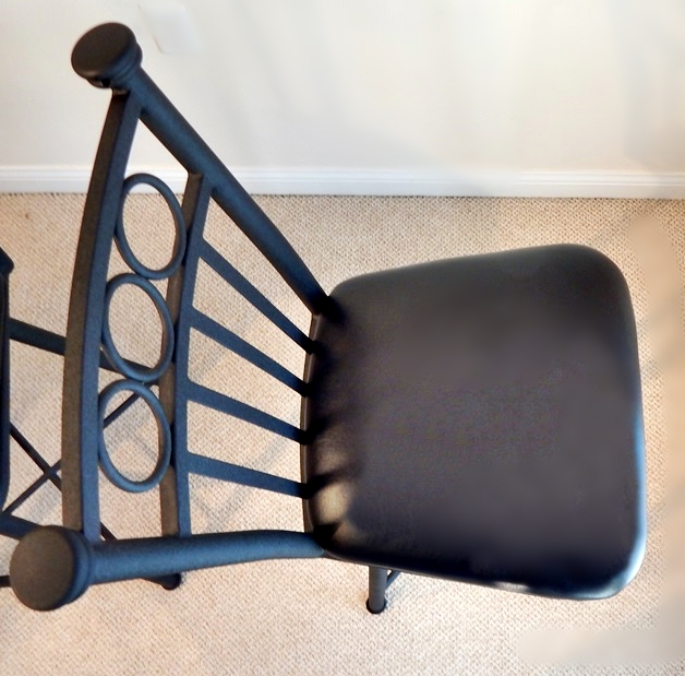 Trio of Pastel Minson Iron Bostonian Bar Stools