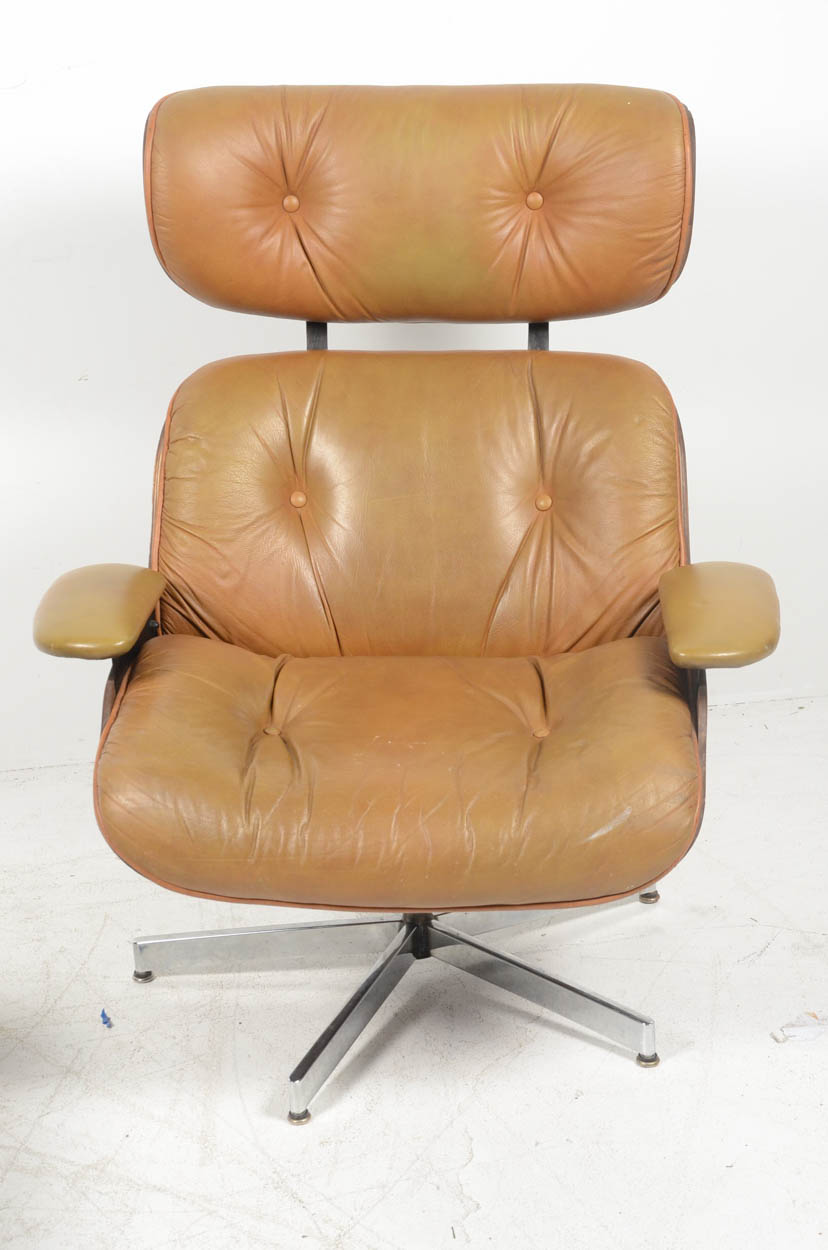 Eames Style Lounge Chair and Ottoman