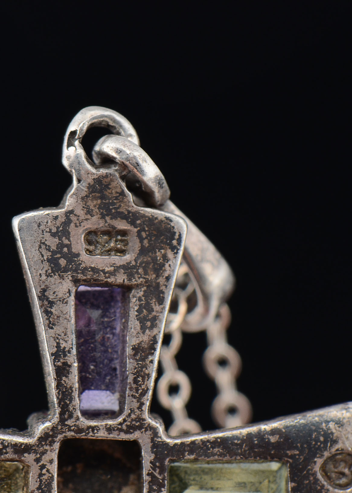 Sterling Cross with Peridot, Citrine, Garnet, Amethyst and Topaz