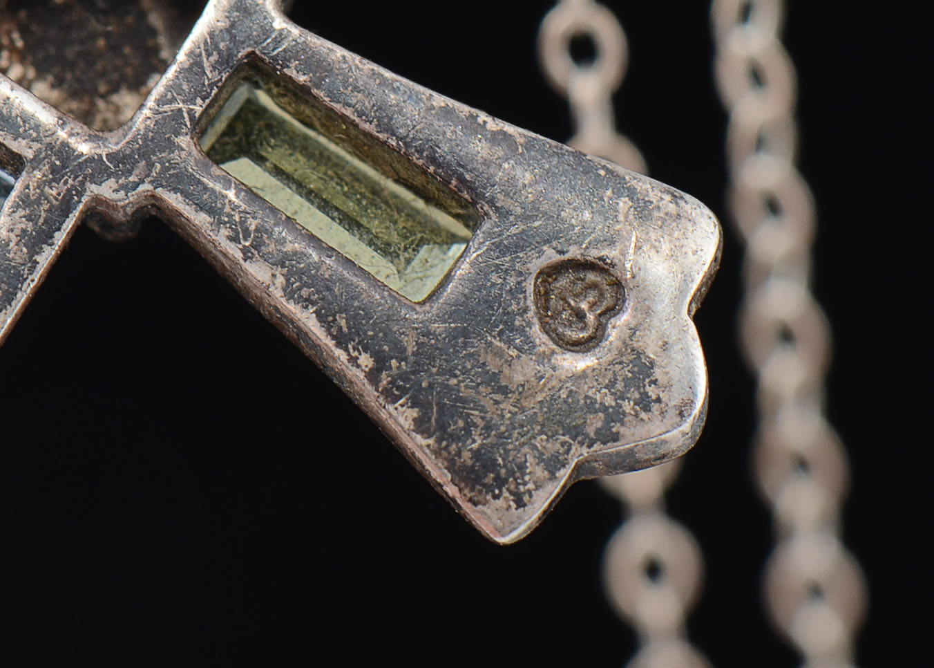 Sterling Cross with Peridot, Citrine, Garnet, Amethyst and Topaz