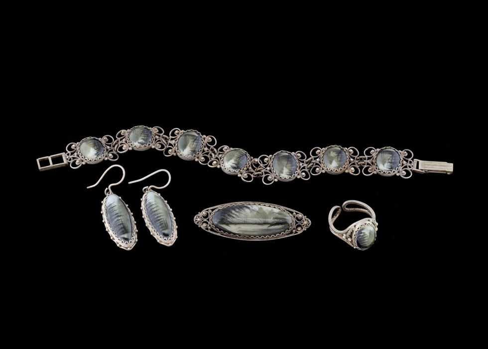 Silver Filigree Handpainted Jewelry