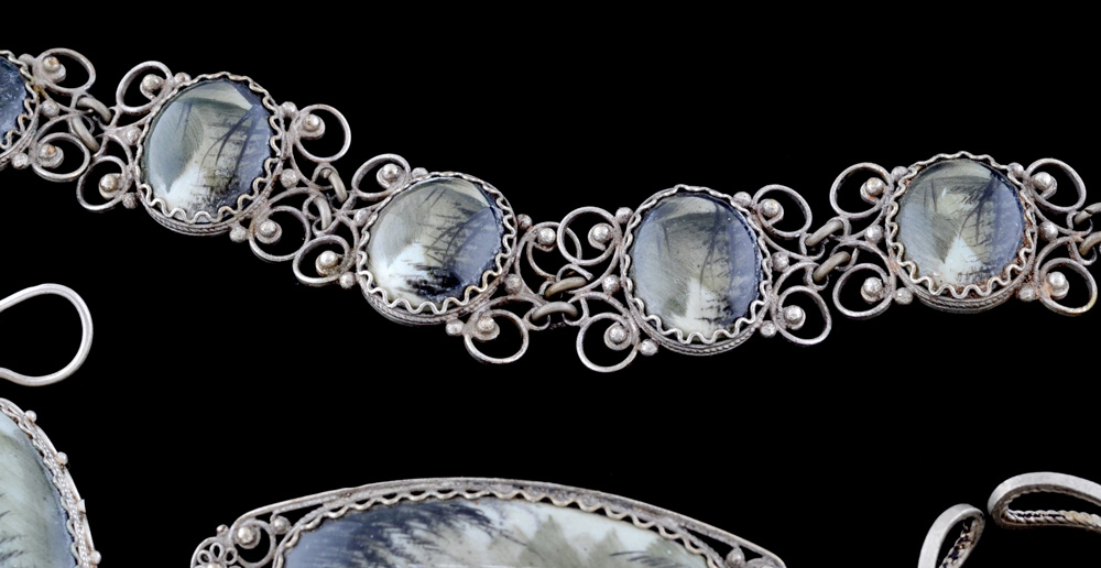 Silver Filigree Handpainted Jewelry