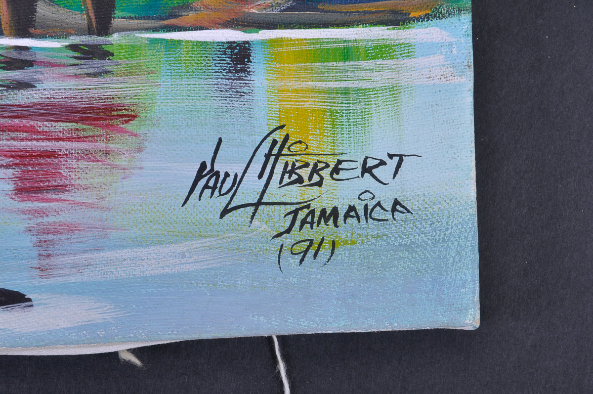 Original Signed Paul Hibbert of Jamaica Acrylic Painting