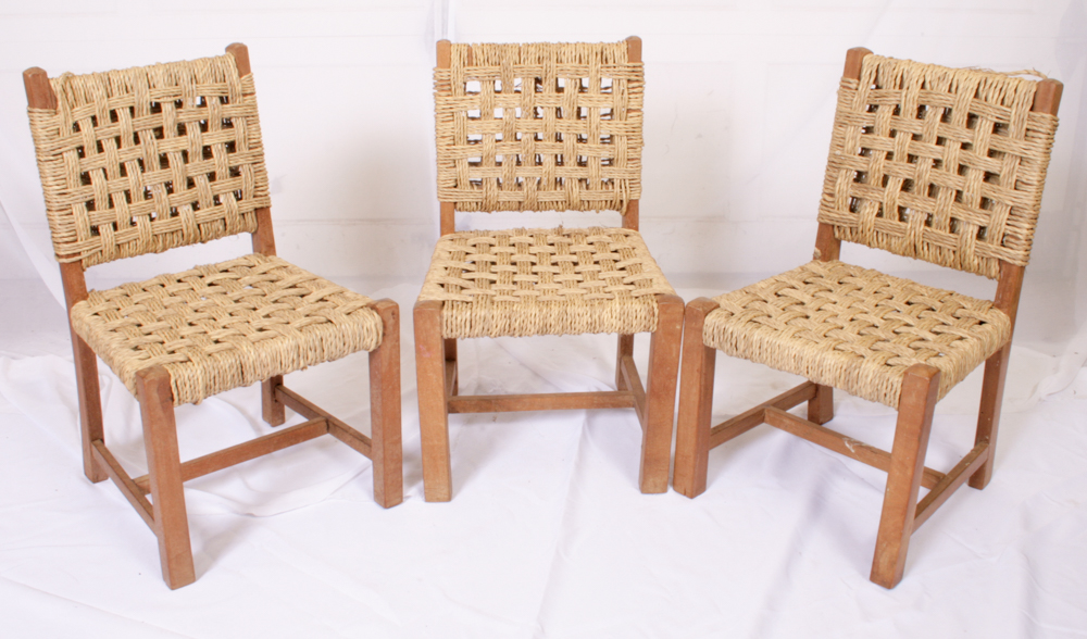 Vintage Set of Child's Chairs and Folding Seat
