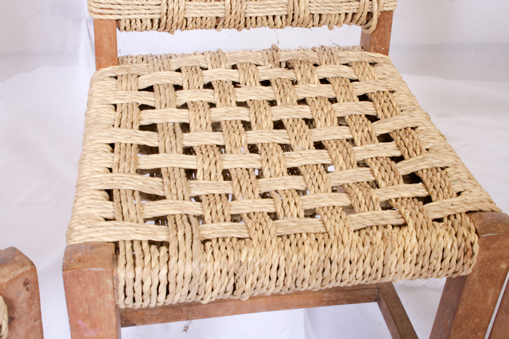 Vintage Set of Child's Chairs and Folding Seat