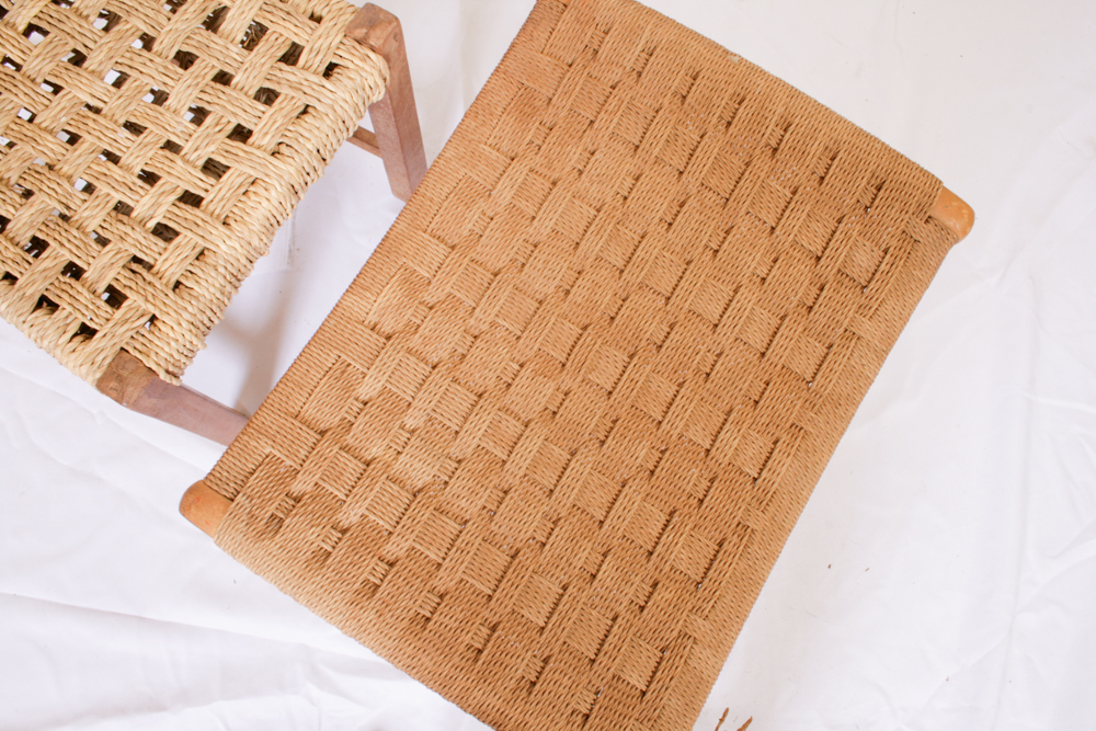 Vintage Set of Child's Chairs and Folding Seat