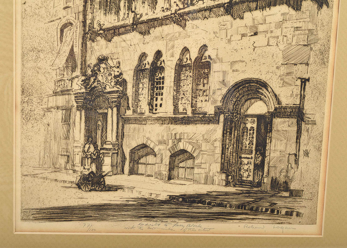 Signed Robin Logan Limited Edition Brown Pen and Ink Print