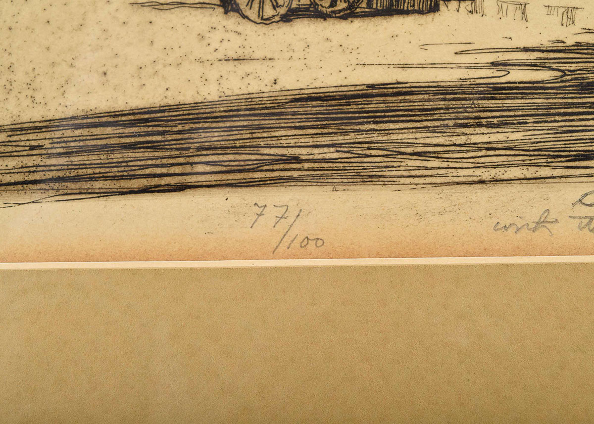 Signed Robin Logan Limited Edition Brown Pen and Ink Print