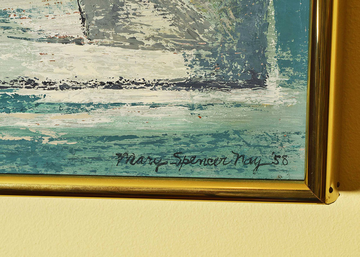 Original Signed Mary Spencer Nay Oil Abstract