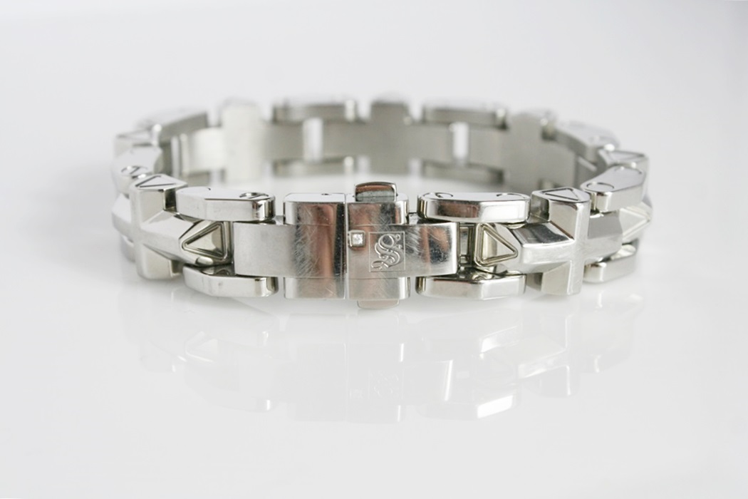 Men's Stainless Bracelet with a Small Diamond