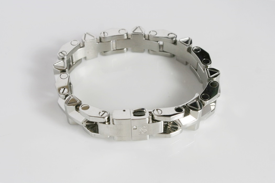 Men's Stainless Bracelet with a Small Diamond