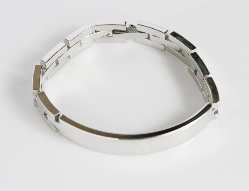 Men's Contemporary Stainless Engraved  Bracelet