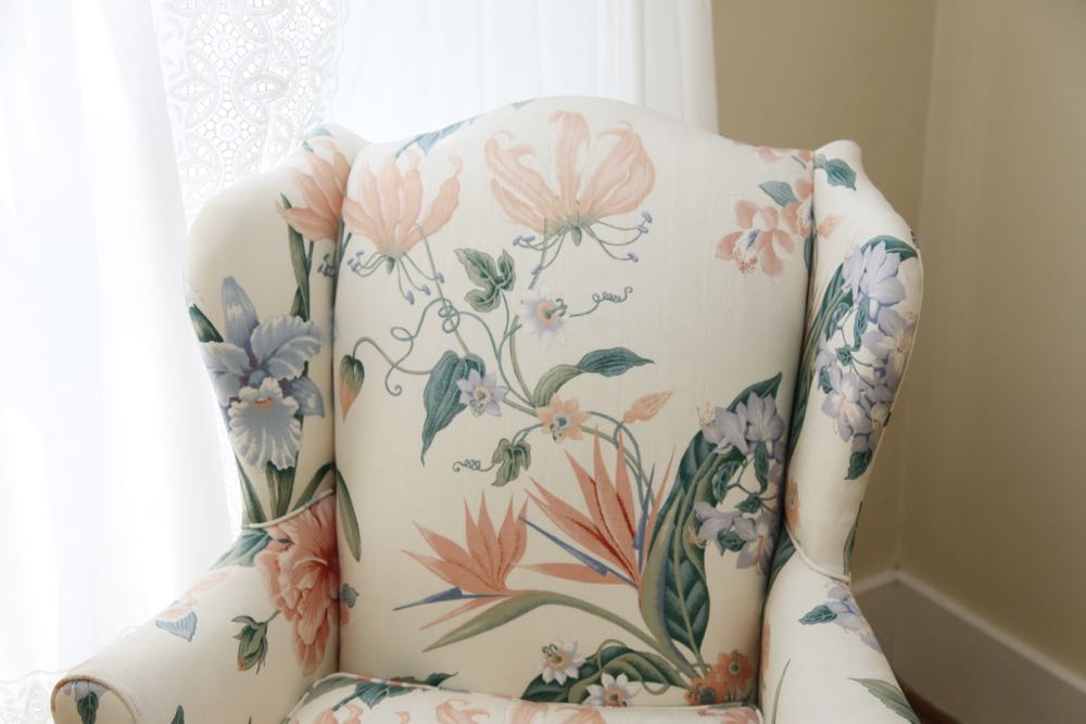 Floral Print Wingback Chair