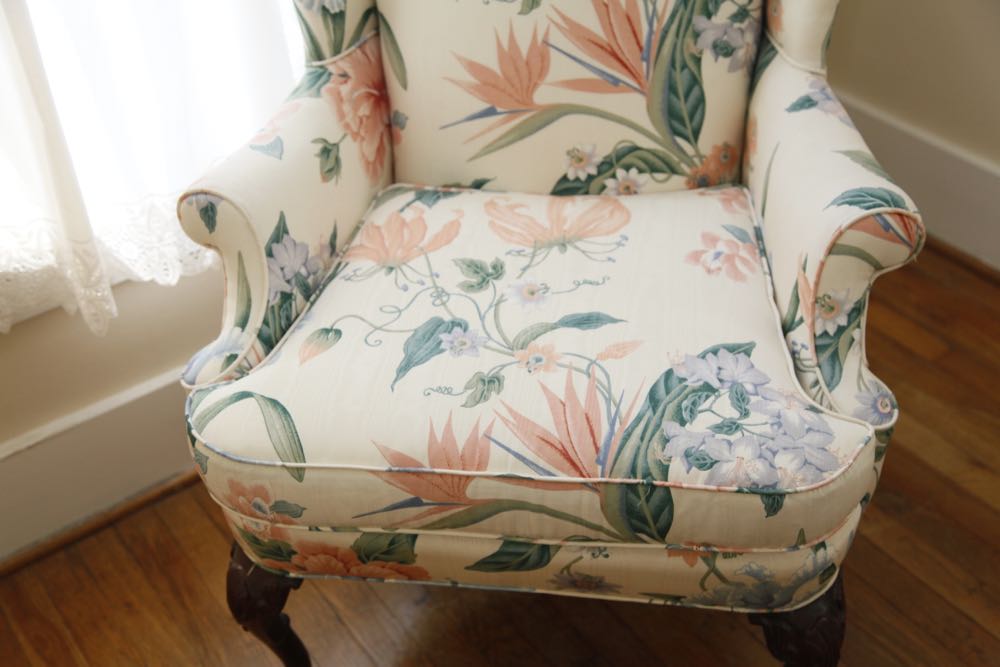 Floral Print Wingback Chair