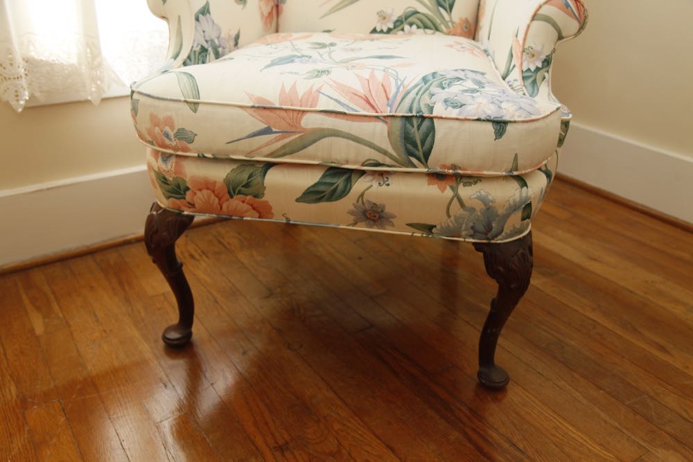 Floral Print Wingback Chair