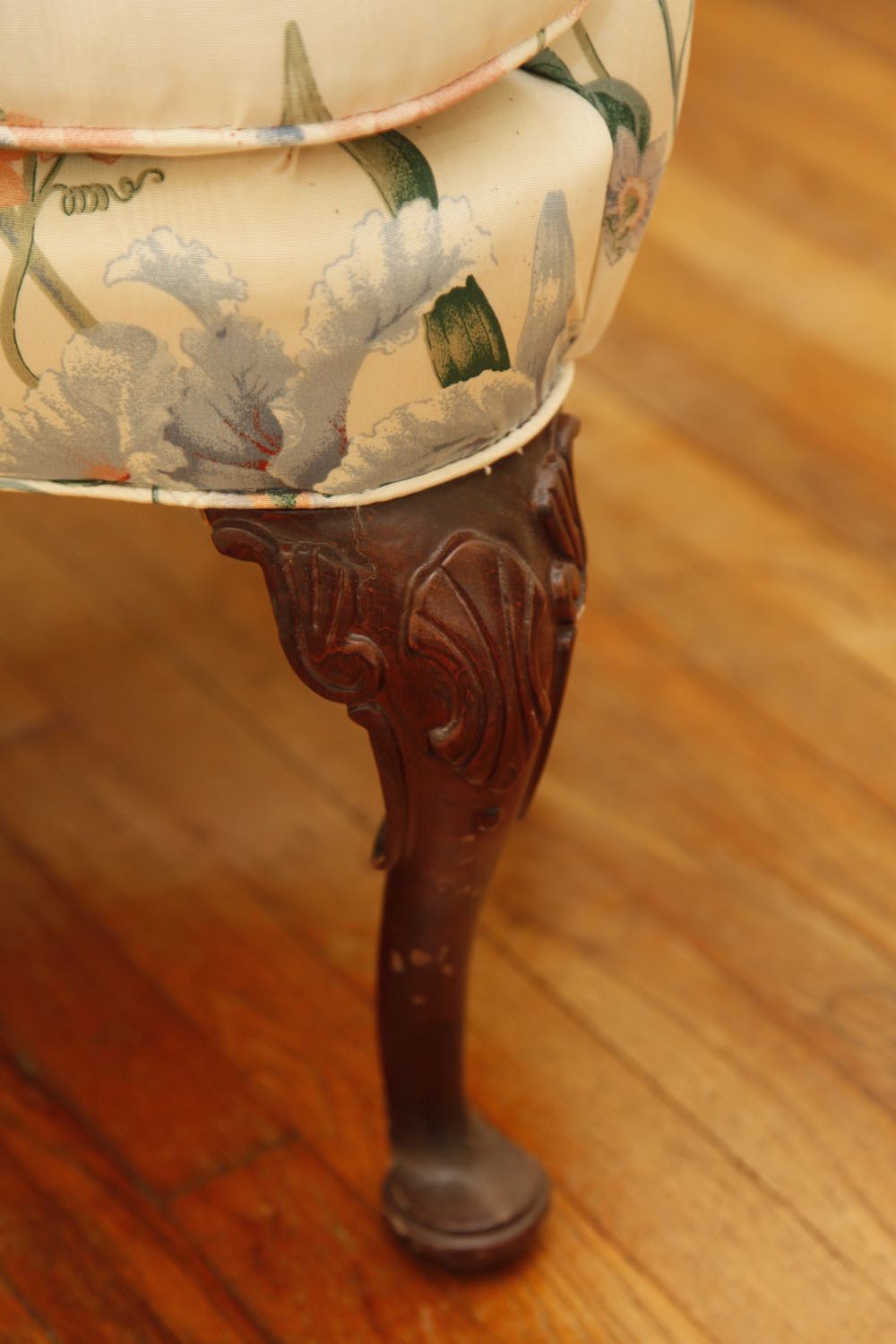 Floral Print Wingback Chair