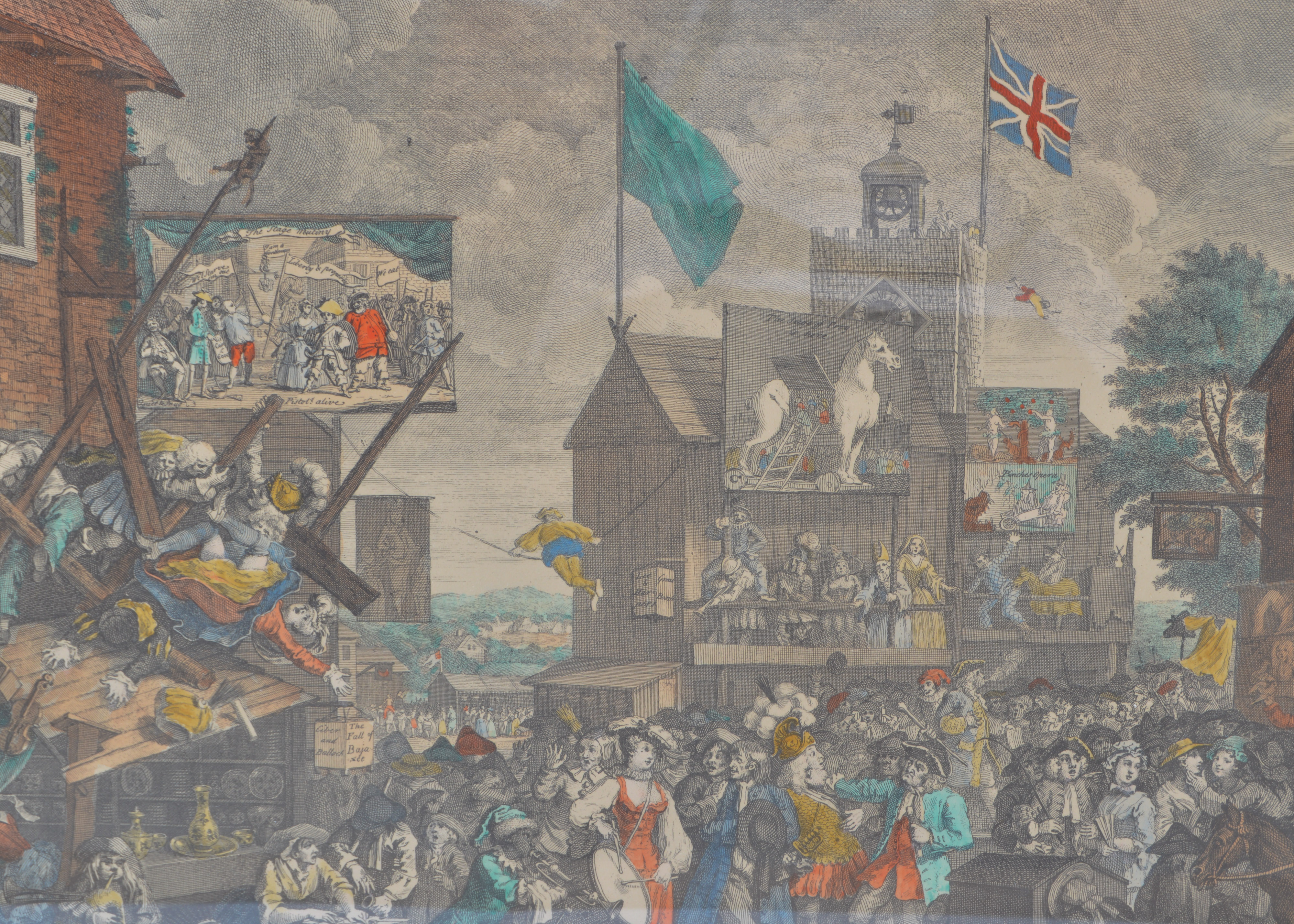 "Southwark Fair" by William Hogarth Colored Etching