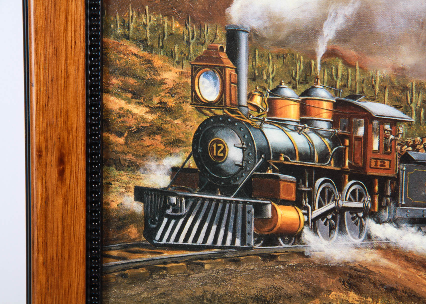 Jim Rozzi Framed Western Scene Canvas Lithograph