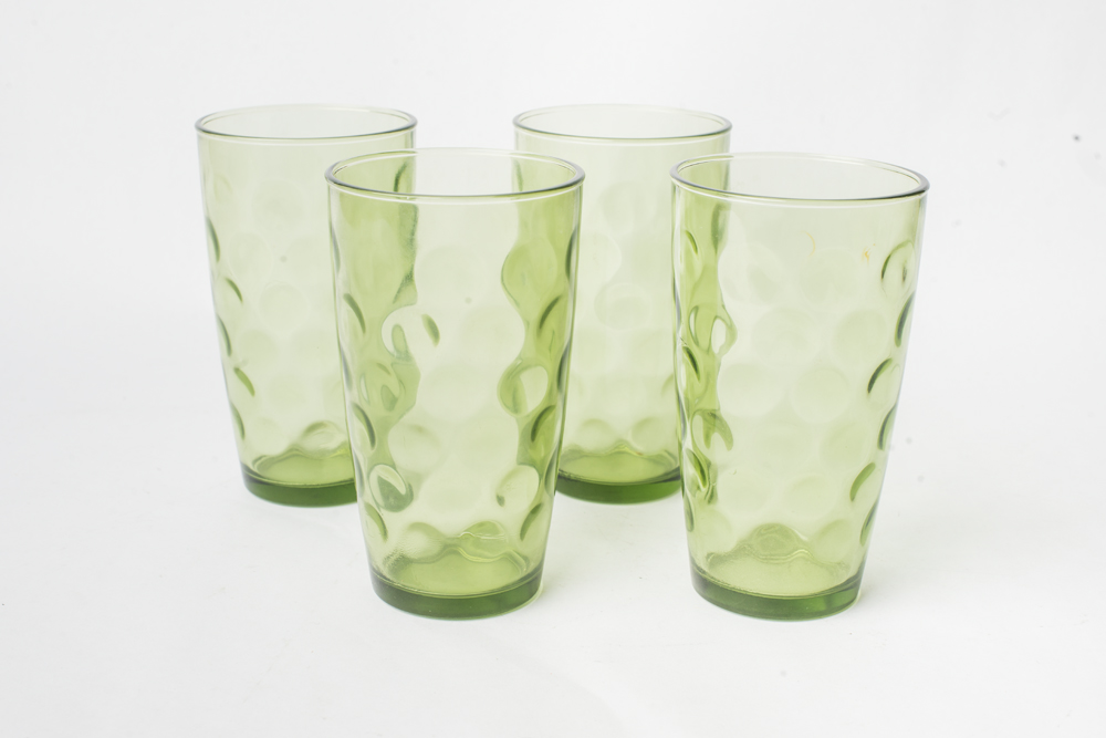Set of Modern Green Glasses