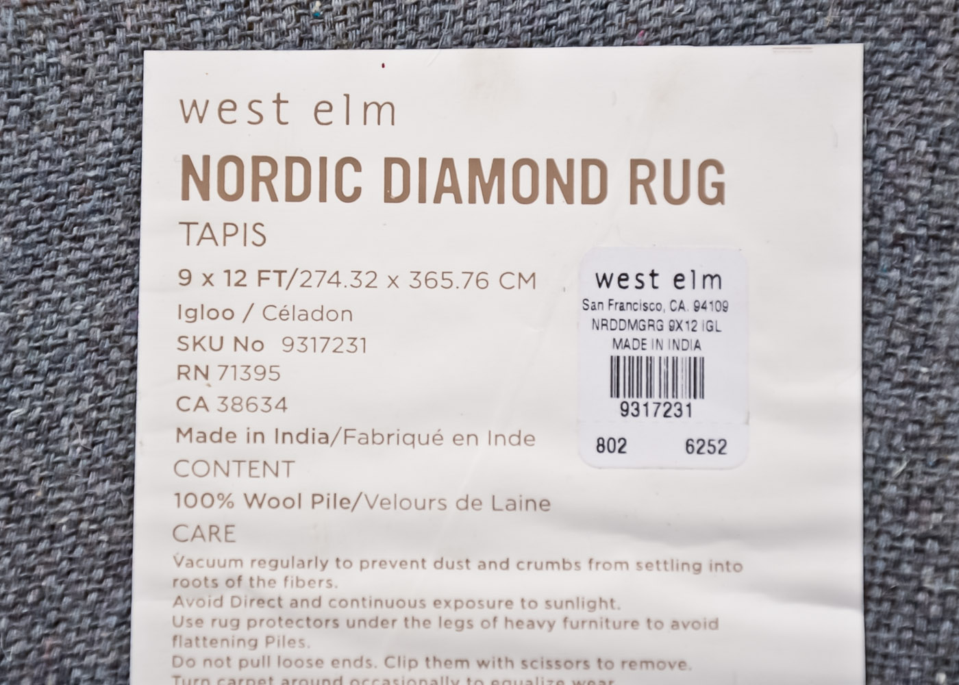 West Elm Nordic Diamond Area Rug